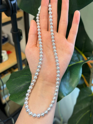 6-6.5mm Blue Rose Akoya Cultured Pearl Strand Necklace
