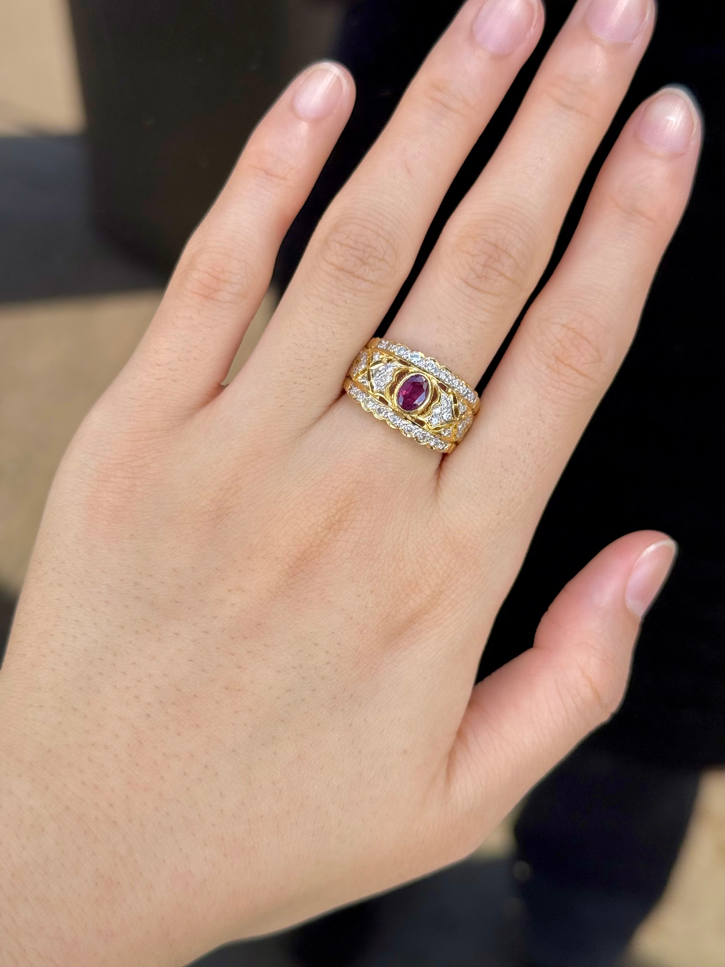 Ruby Ring In 18K Yellow Gold