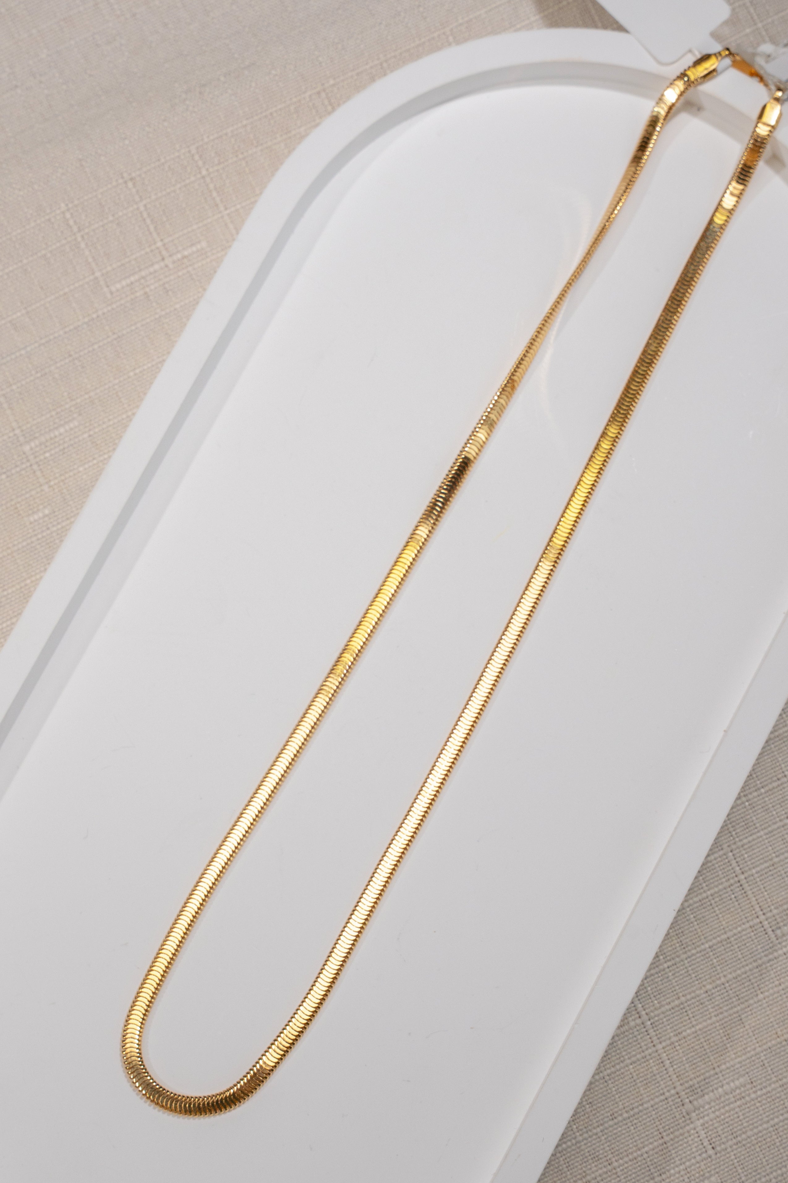 18K Solid Gold Snake Chain Necklace (3.5mm)