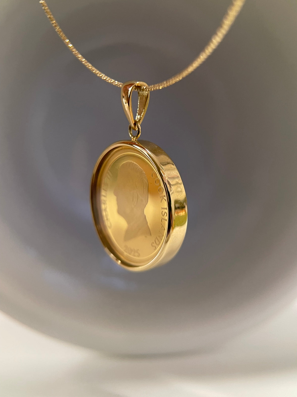 ⭐️24K Gold Unicorn Coin Pendant with 18K Gold Frame – Two Sizes