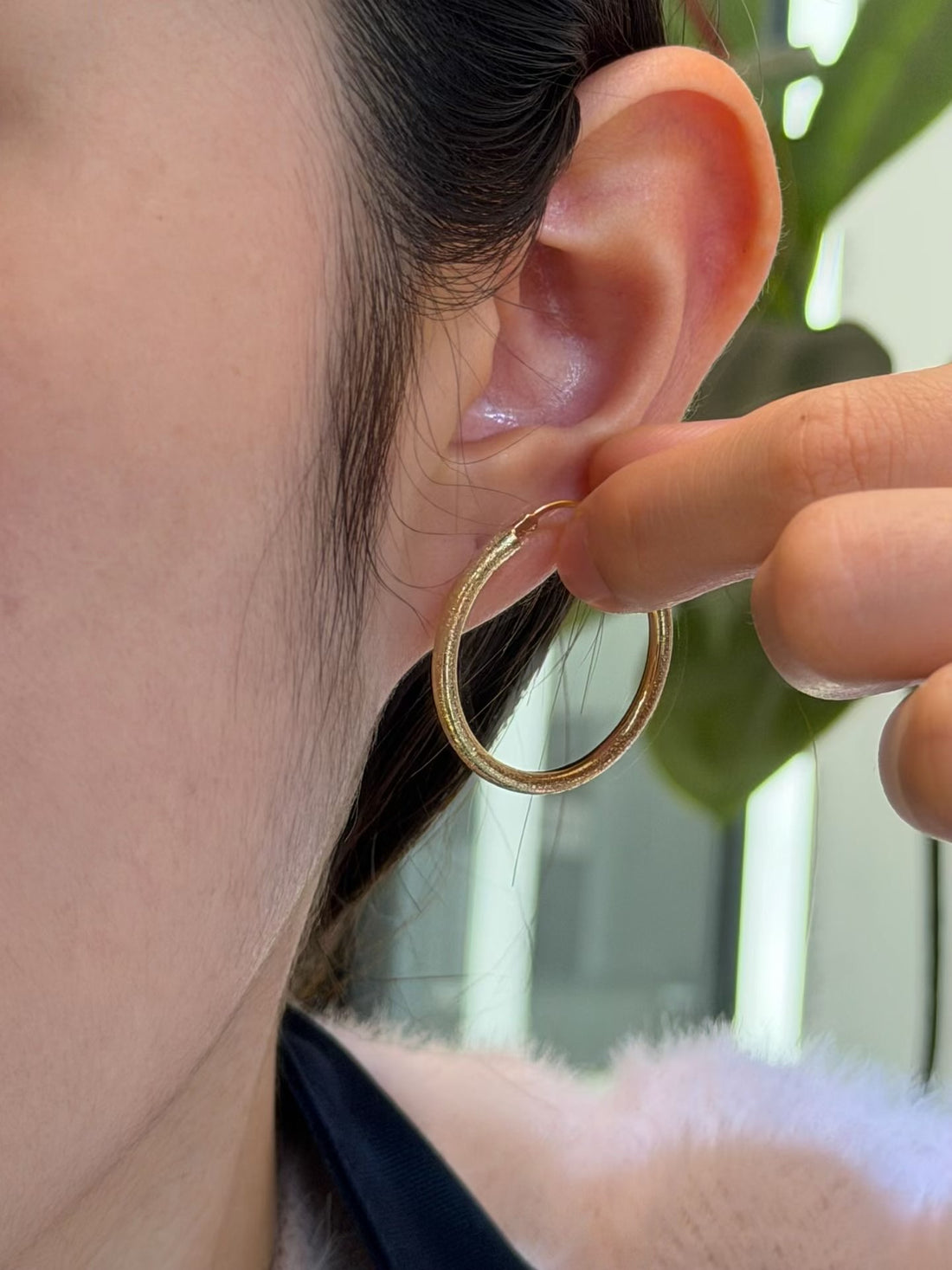 30mm Circle Earrings In 18K Yellow Gold