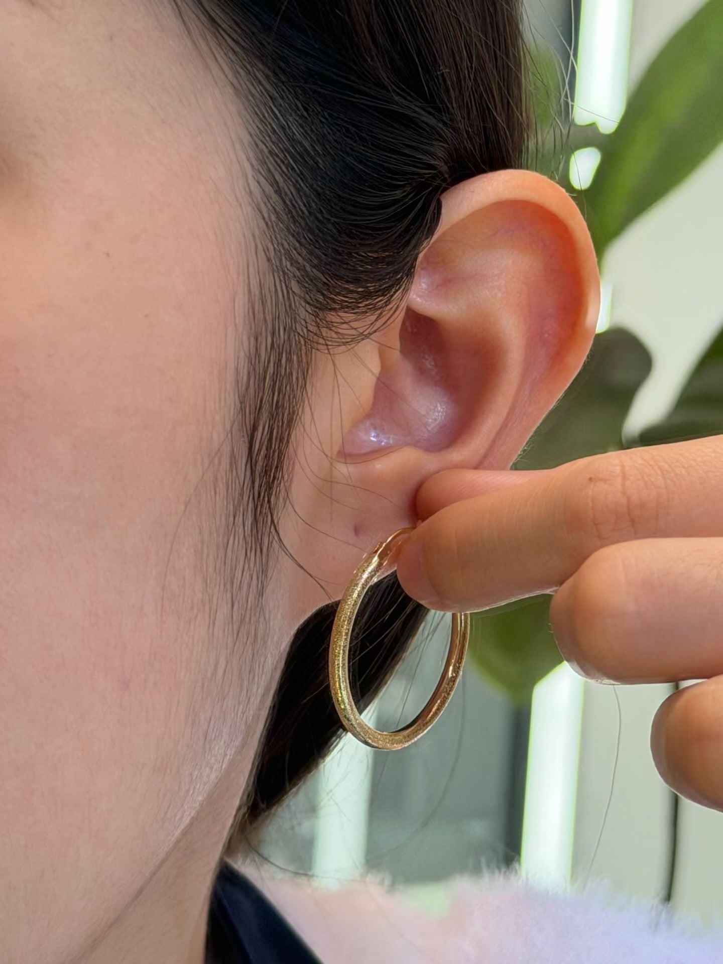 30mm Circle Earrings In 18K Yellow Gold