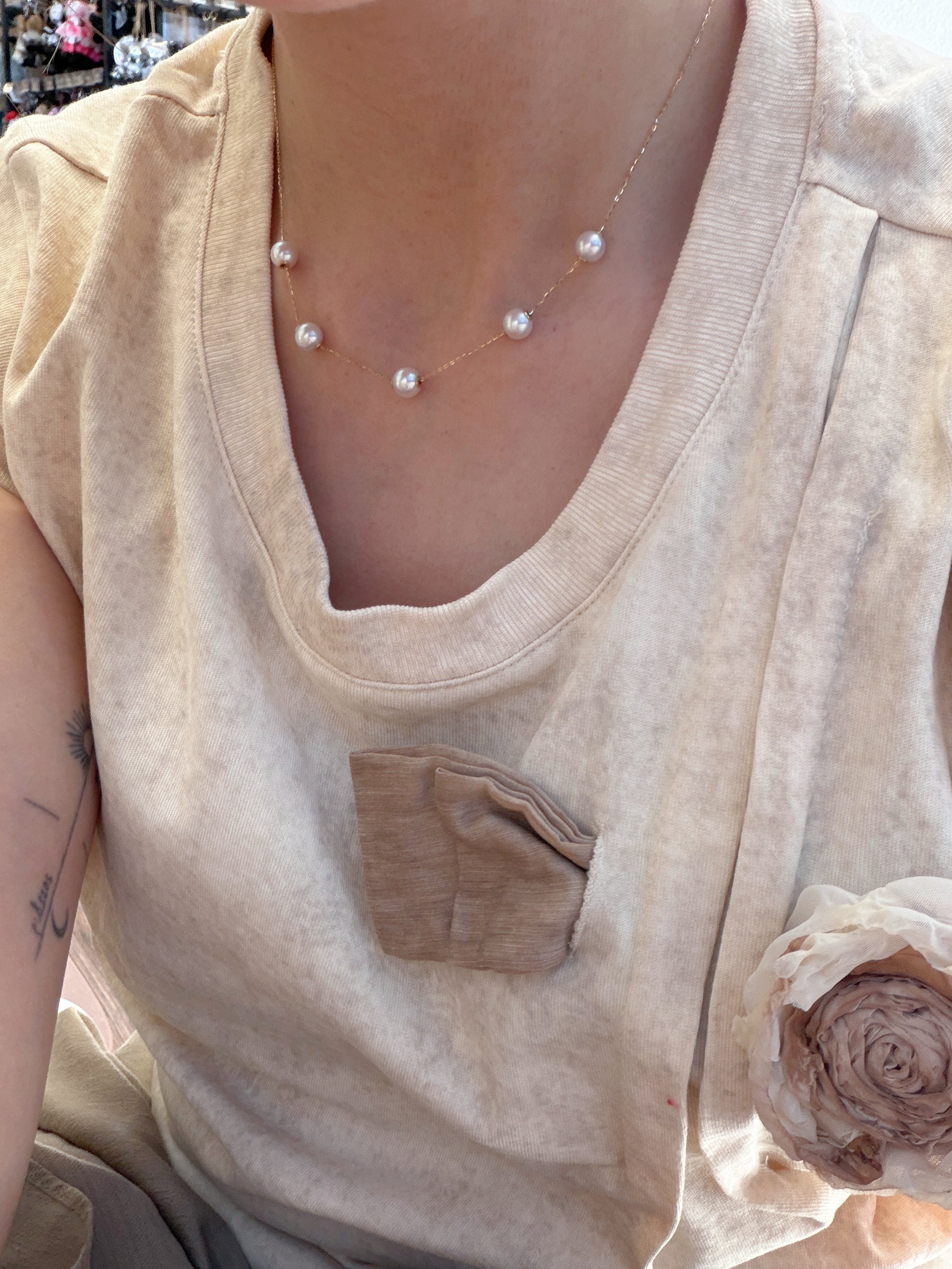 K18 Gold Akoya Pearl Two-Way Necklace