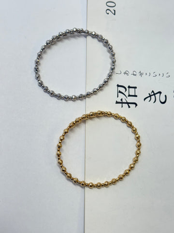 4+2.5mm Beads Spring Bracelet In 18K Yellow&White Gold