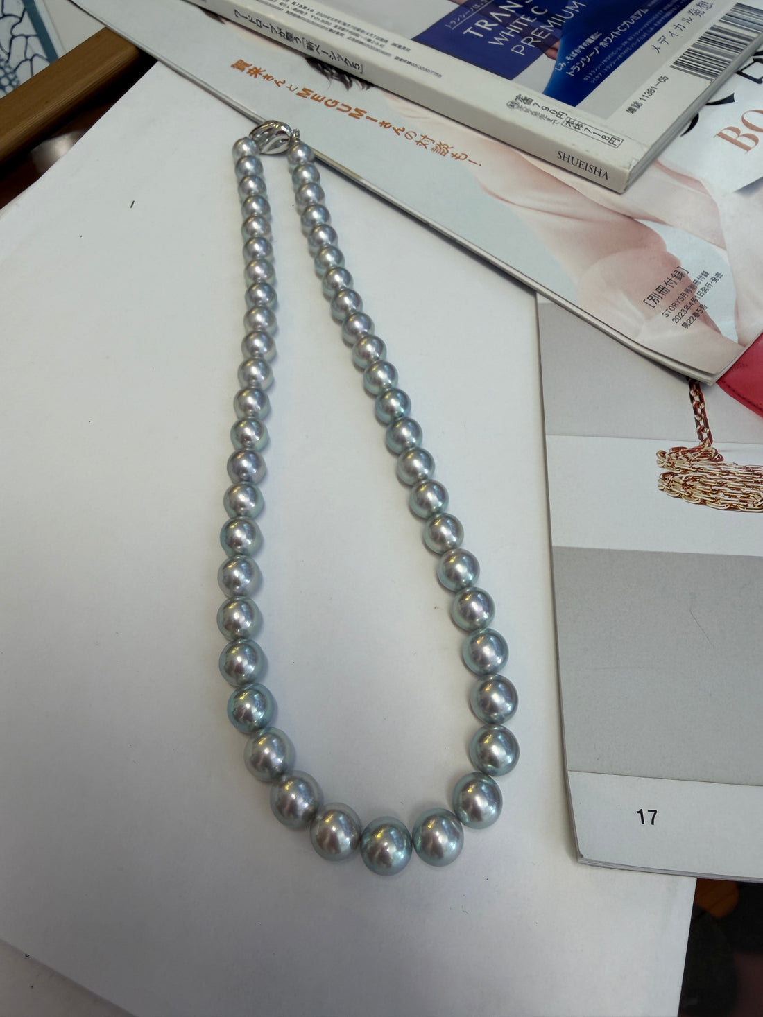8.5-9mm Blue Rose Premium Akoya Cultured Pearl Strand Necklace