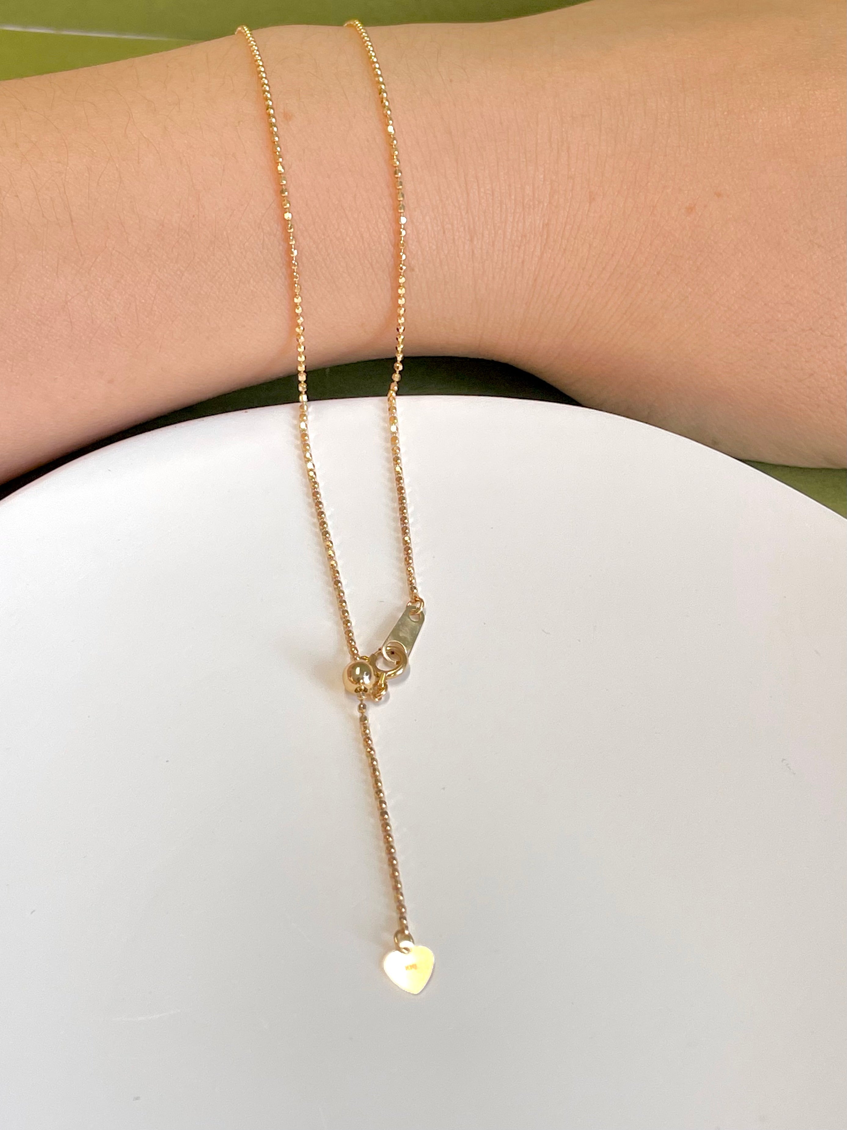 K18 Yellow Gold Hollow Ball Chain Necklace 17.7 in