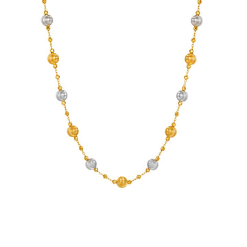 ⭐️18K Two-Tone Cat's Eye Bead Station Necklace | 16"+2"