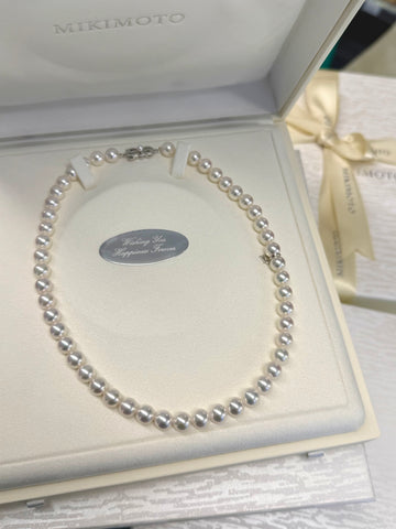 Mikimoto Akoya Cultured Pearl Full Strand Necklace With 18K Clasp 8-8.5mm Q3
