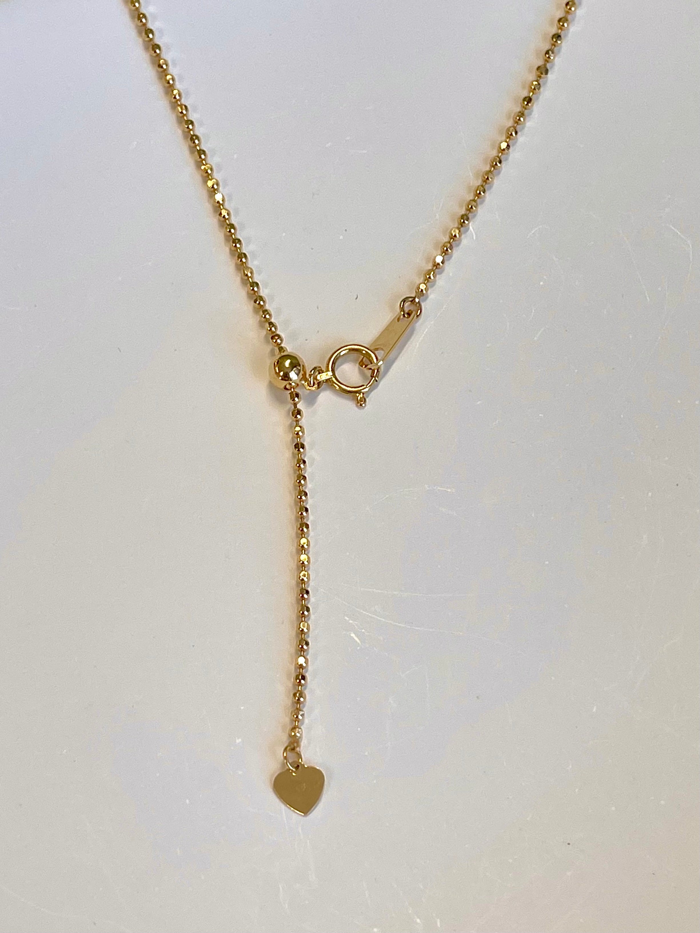 K18 Yellow Gold Adjustable Hollow Ball Chain Necklace 17.7 inchs(45cm)/4.41g