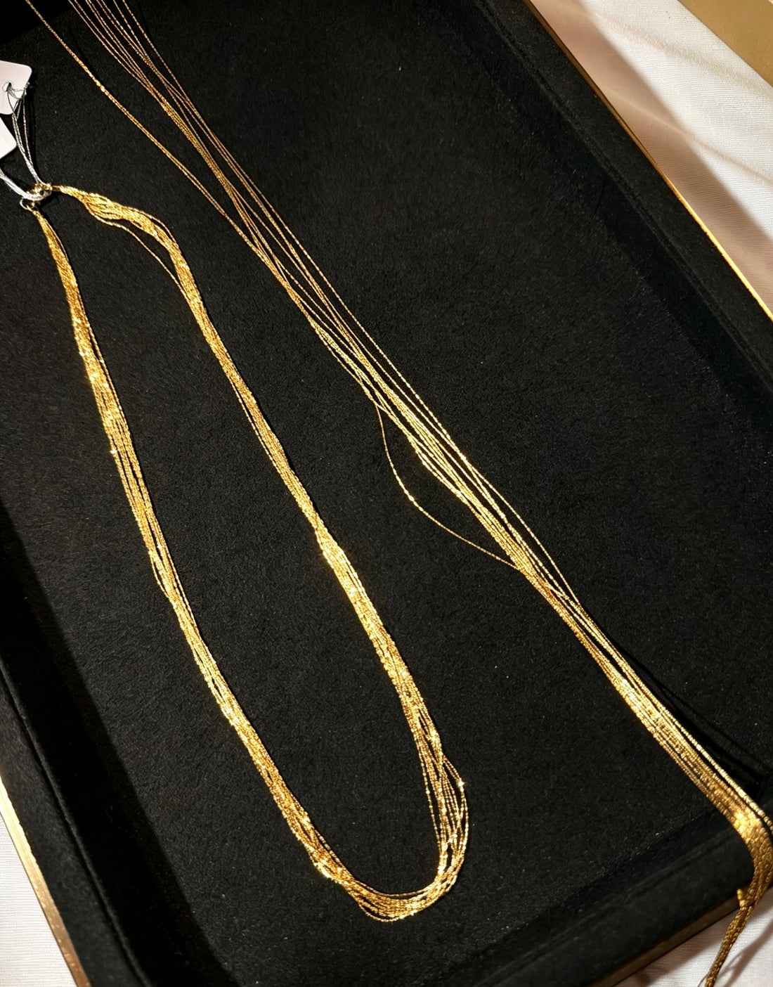 0.4mm Italian K18 Multi-Strand Chain Necklace | 16.5"