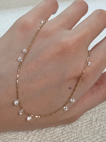 0.95CT Lab-Diamond Round Satellite Necklace 18K