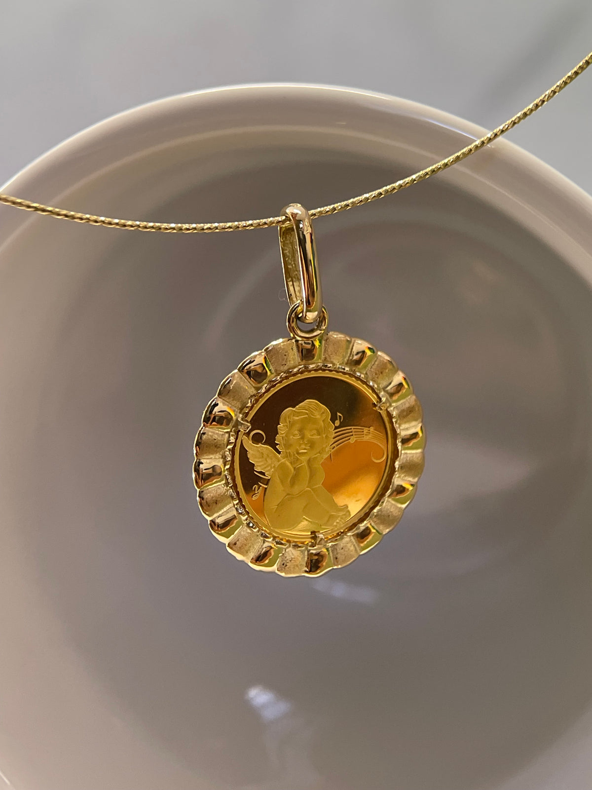 ⭐️24K+18K Angel Gold Coin, Diameter:20mm, 4.13g