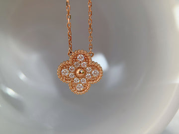 K8 Rose Gold Clover Pendant Necklace