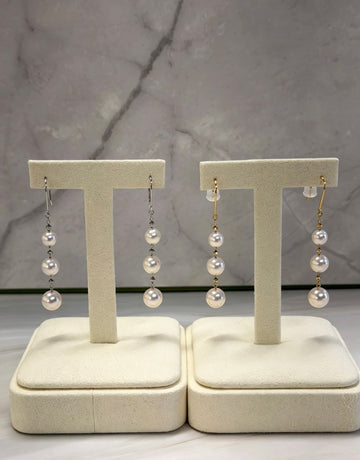 K18 Akoya Pearl 6-8mm  Earrings