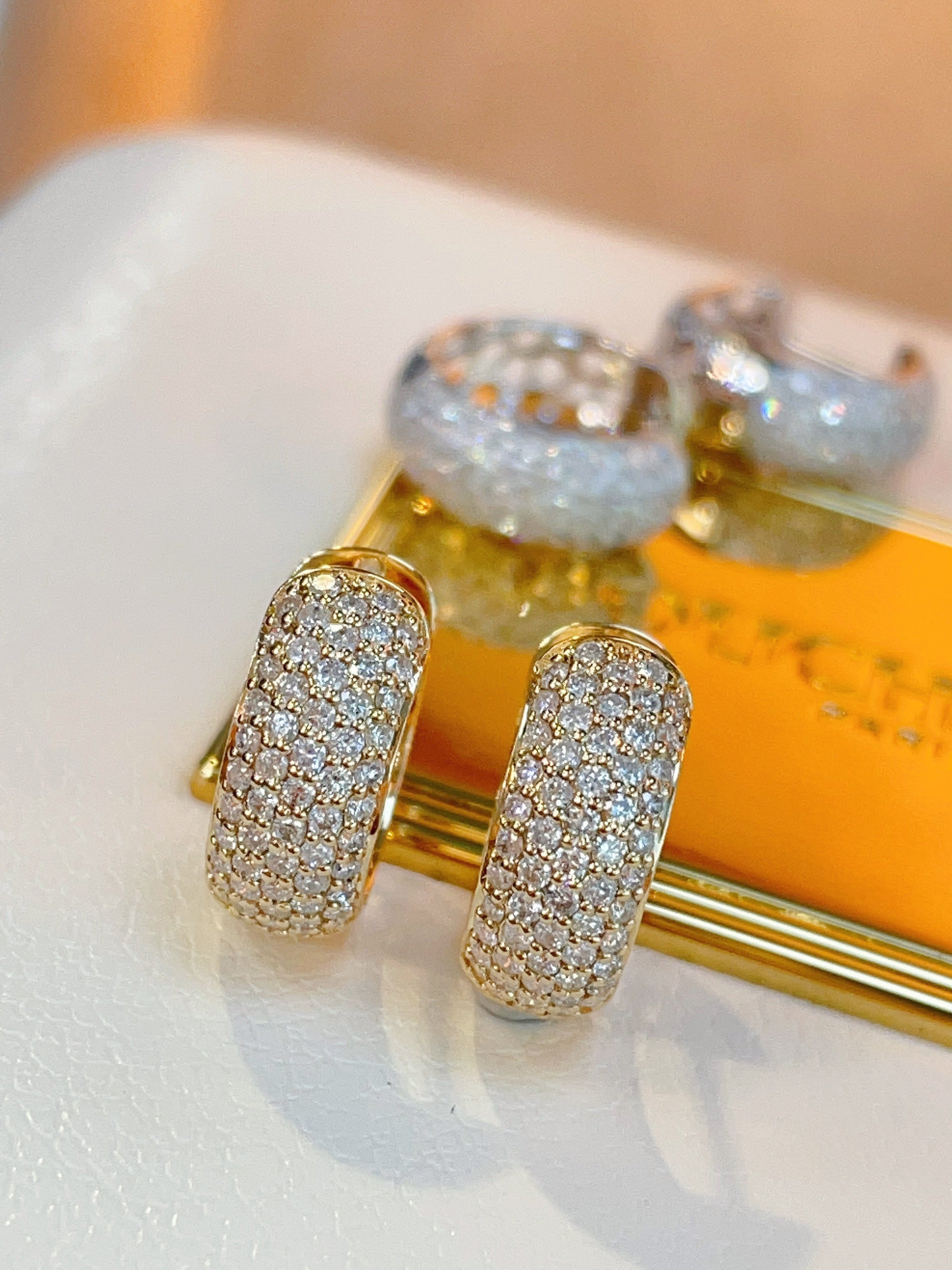 Natural Diamond Pavé Earrings