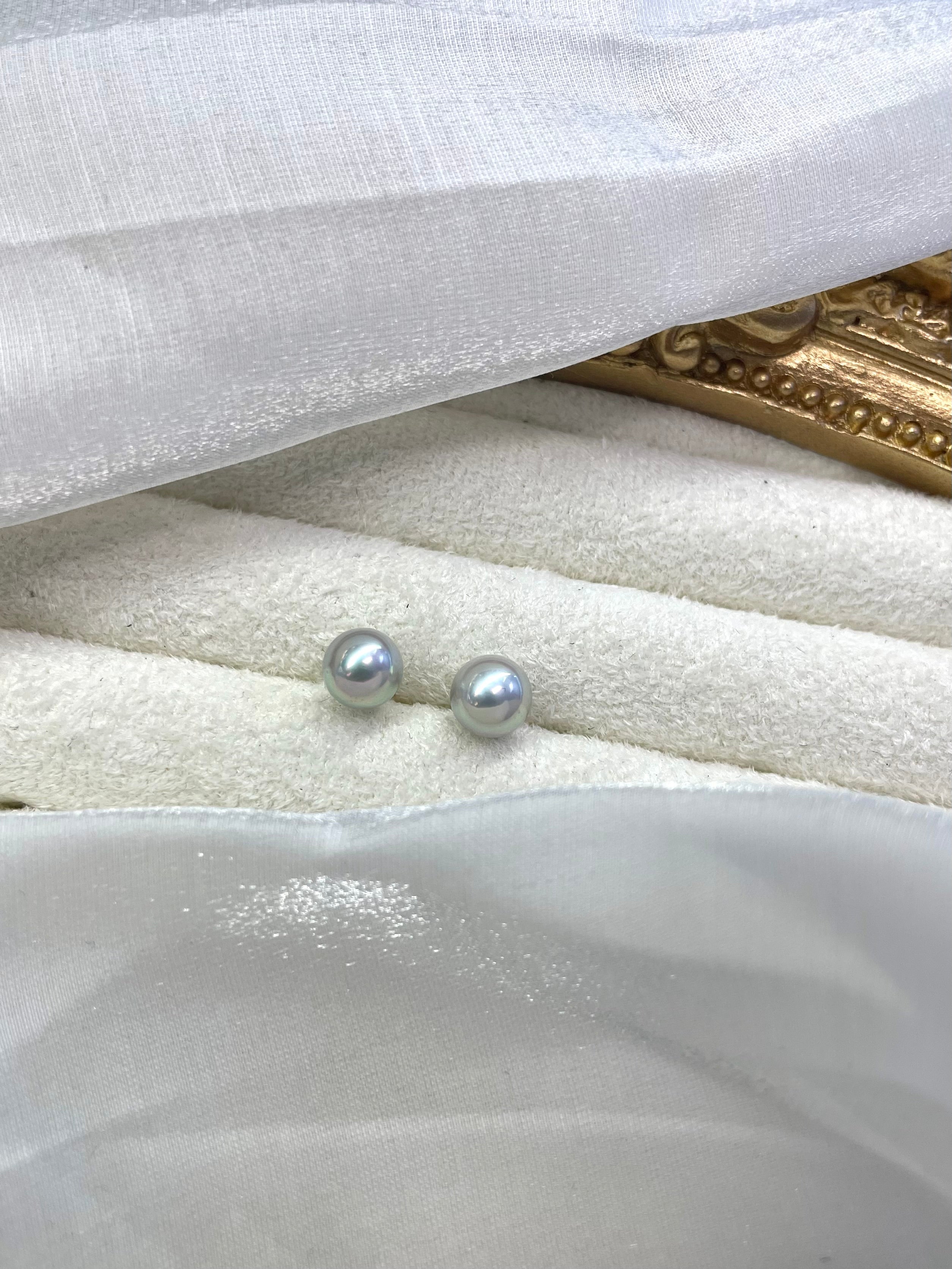 6.5-7mm Akoya Cultured Pearl Earrings in 18K Gold