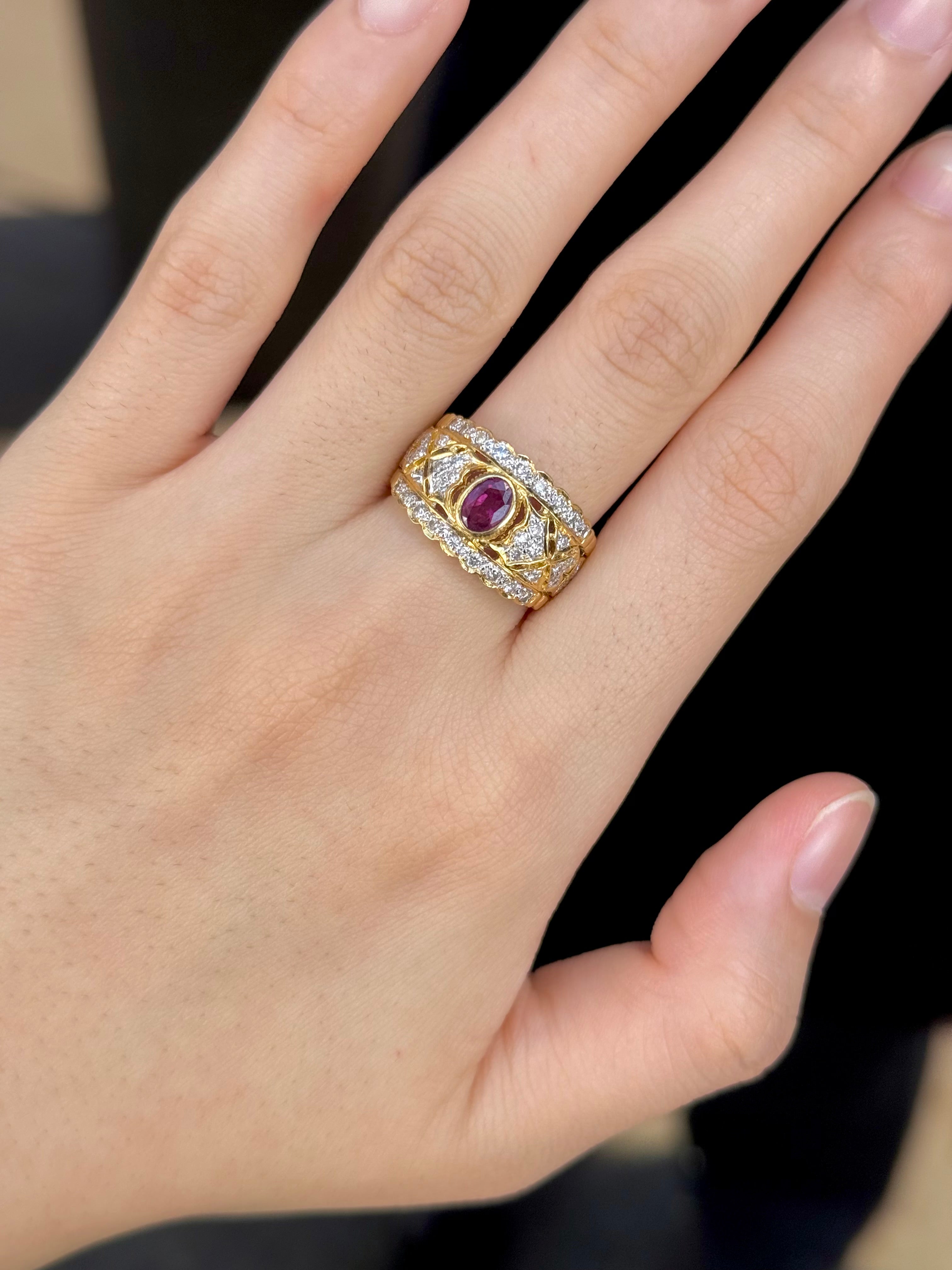 Ruby Ring In 18K Yellow Gold