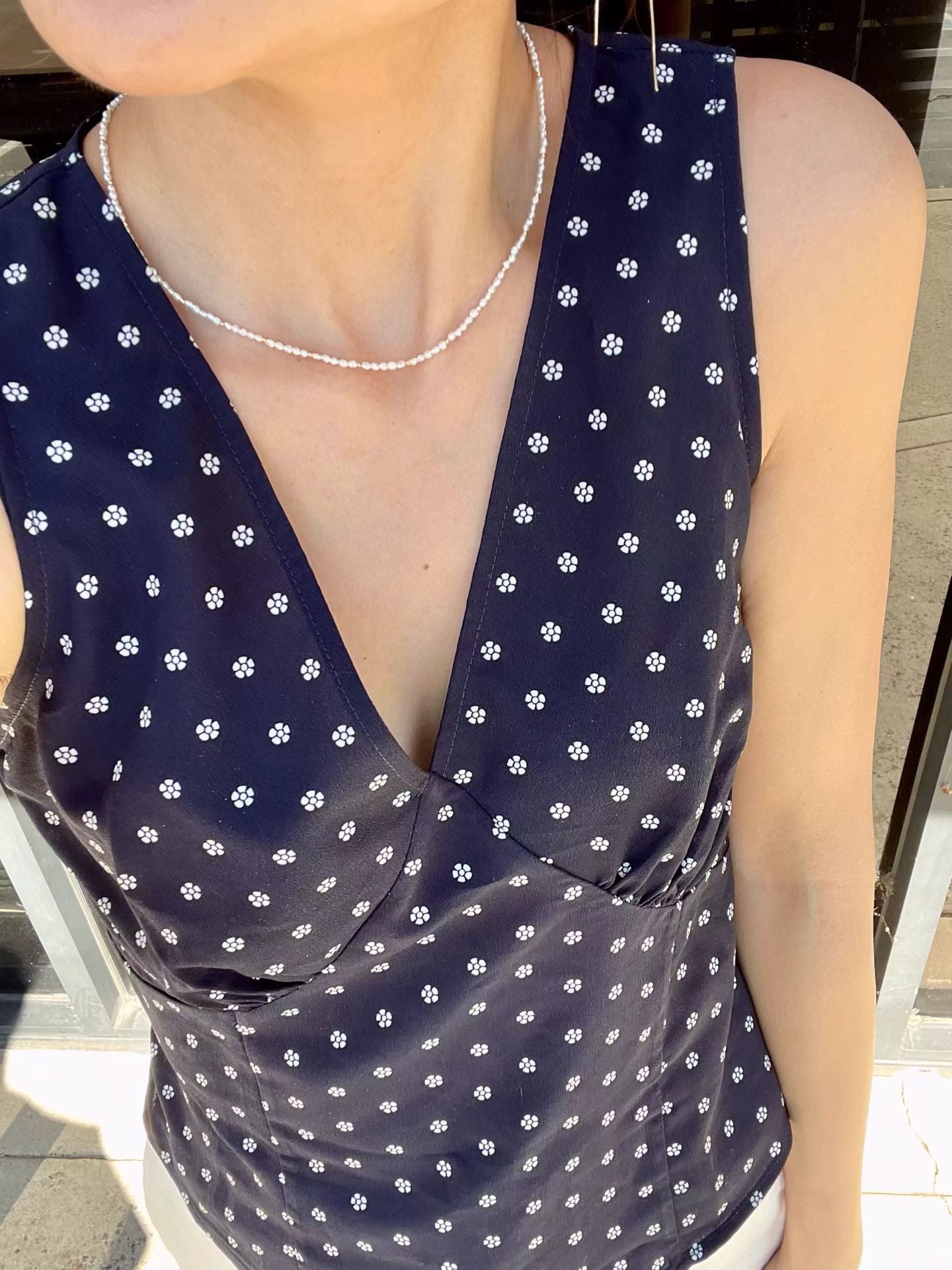 3mm Keshi Akoya Pearl Beaded Necklace in 18K