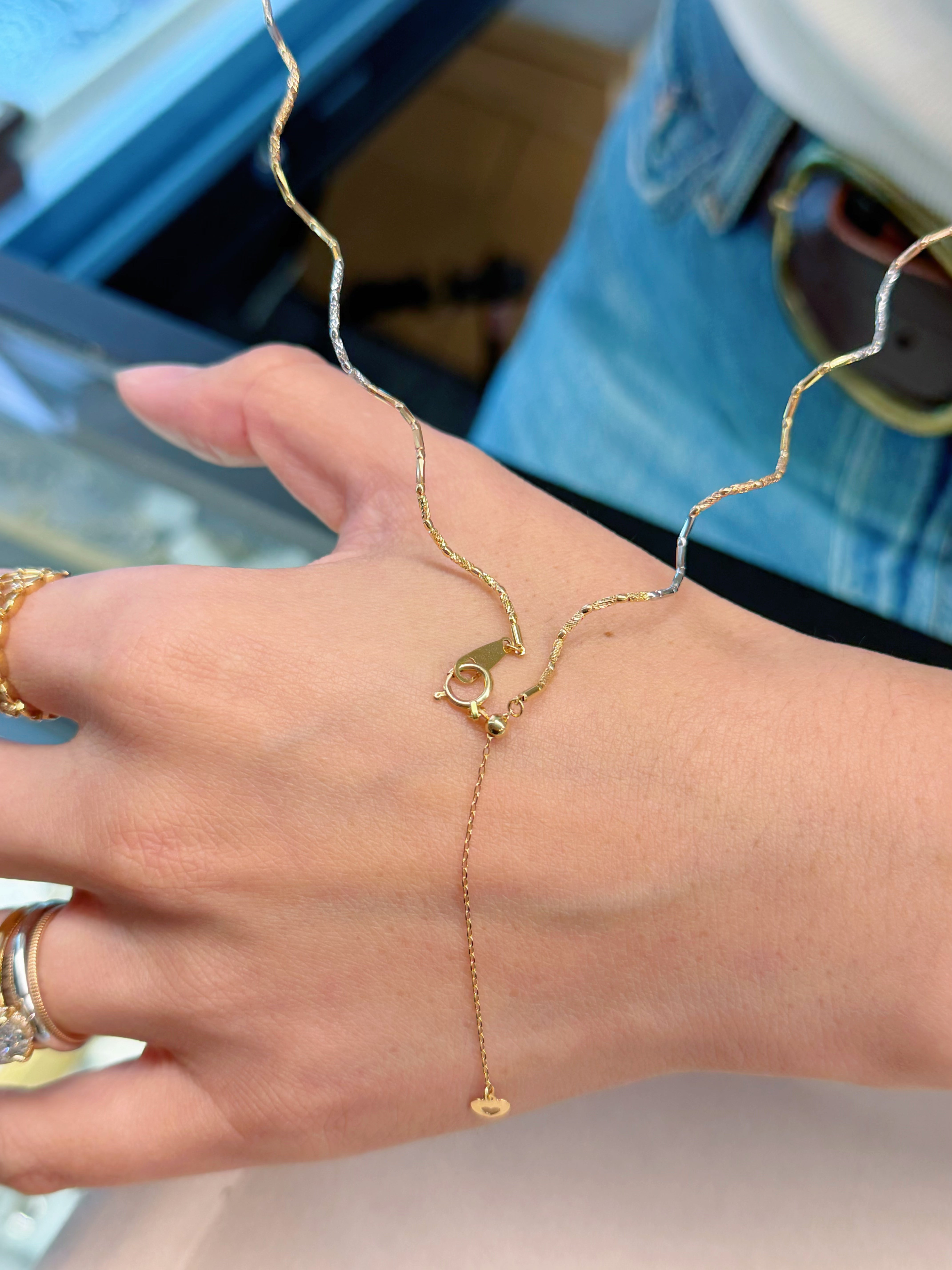 ⭐️18K Solid Gold Wave Necklet