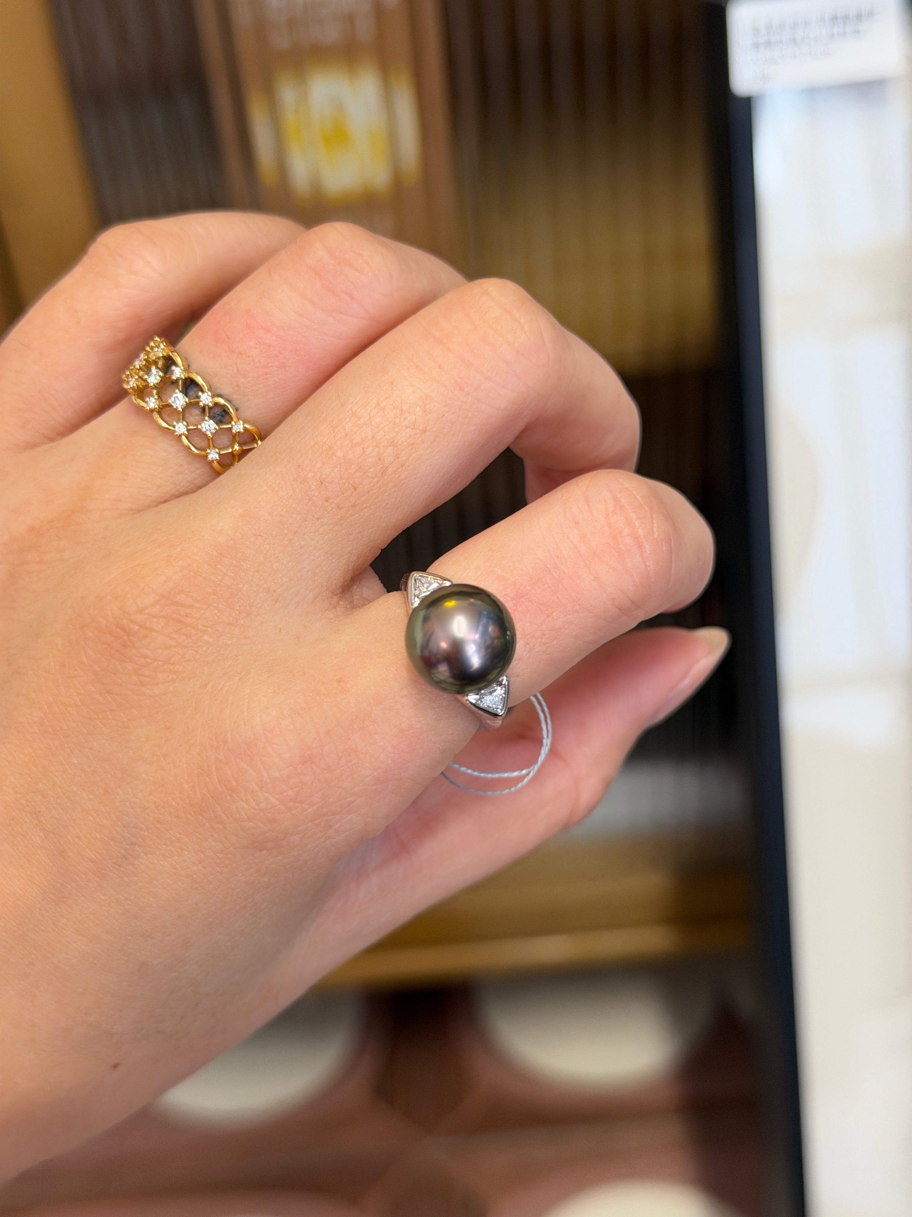 11.5mm Tahitian Pearl Ring