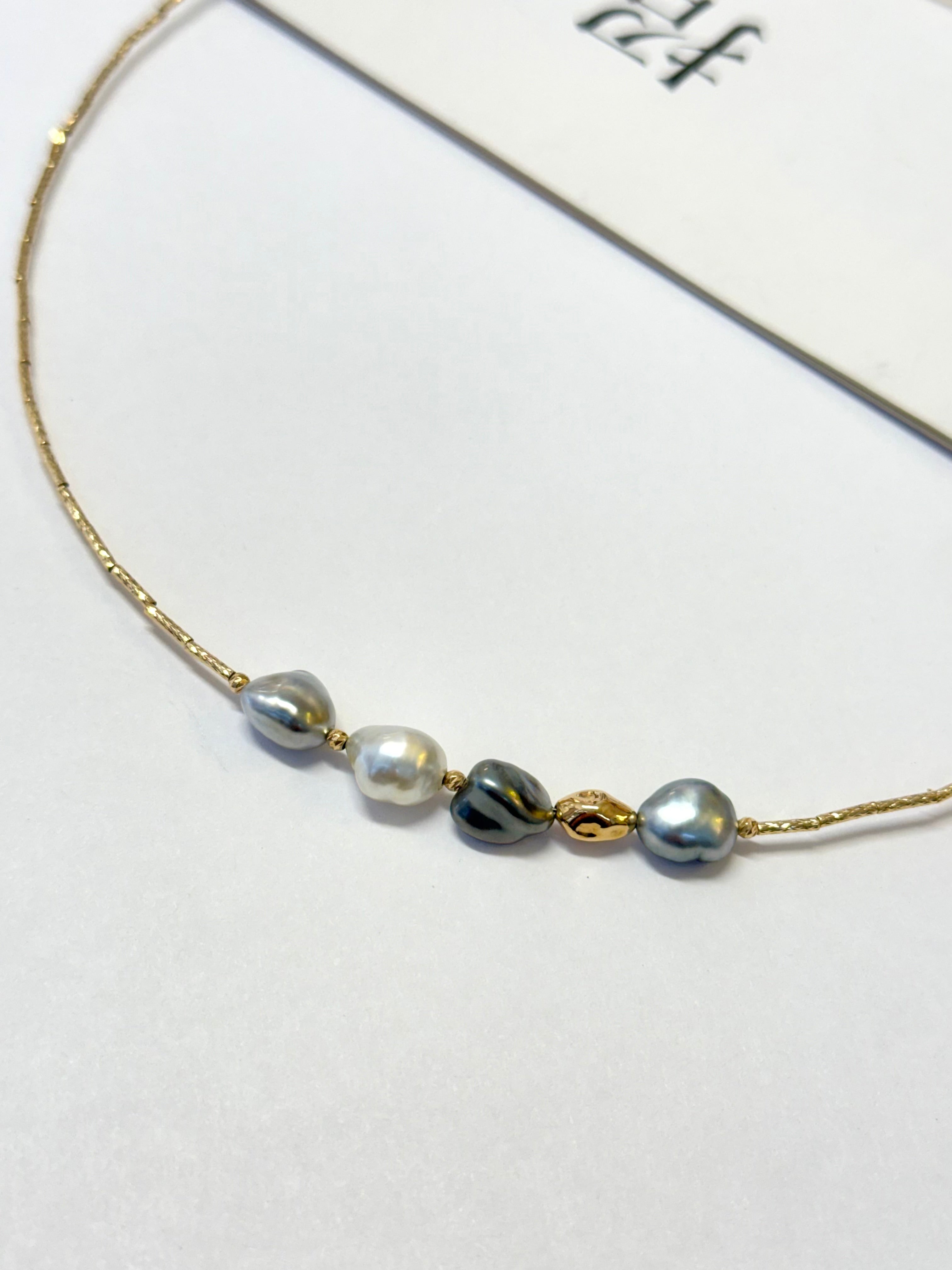 South Sea Keshi Pearl Collar Necklace