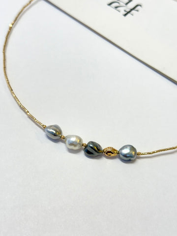 South Sea Keshi Pearl Collar Necklace