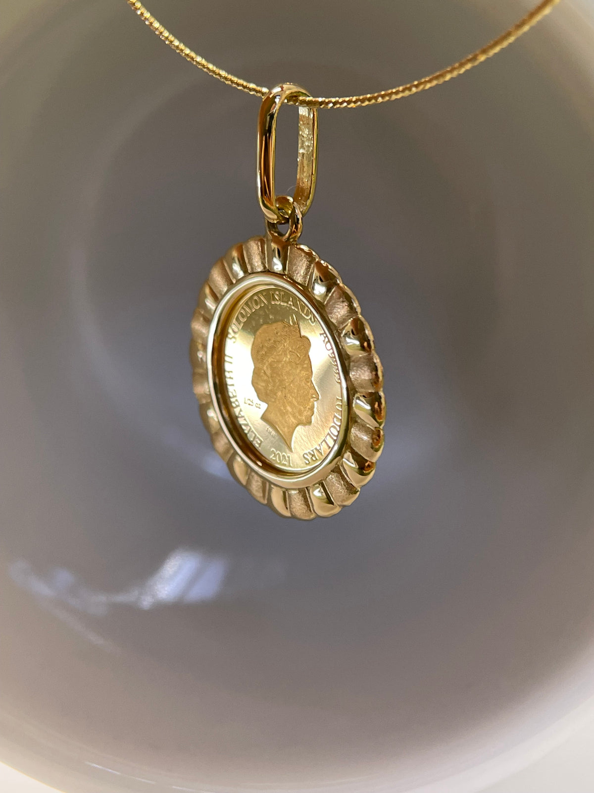 ⭐️24K+18K Angel Gold Coin, Diameter:20mm, 4.13g