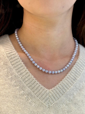 6-6.5mm Blue Rose Akoya Cultured Pearl Strand Necklace