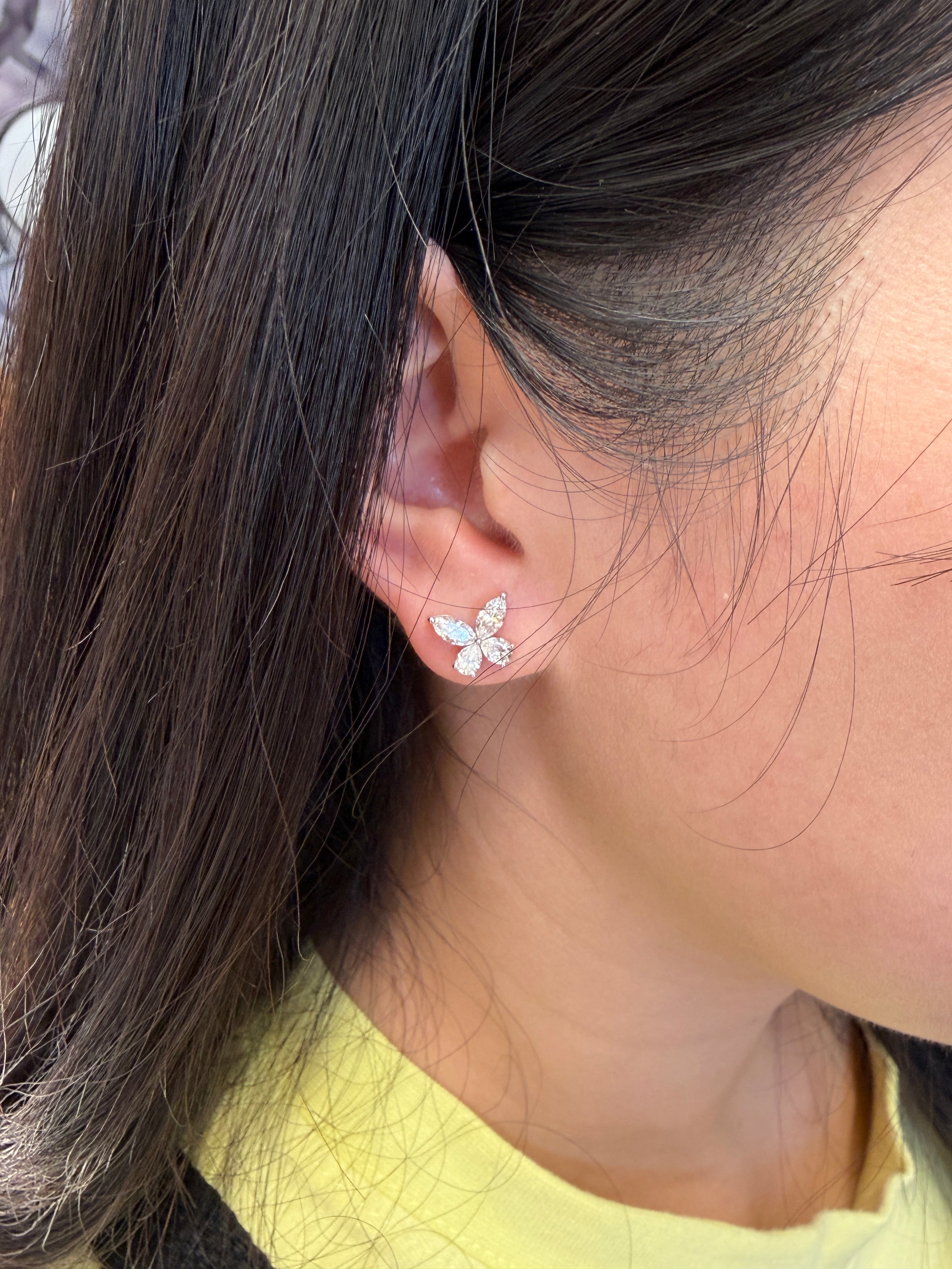 Butterfly Lab-Grown Diamond Stud Earrings 1.4CT