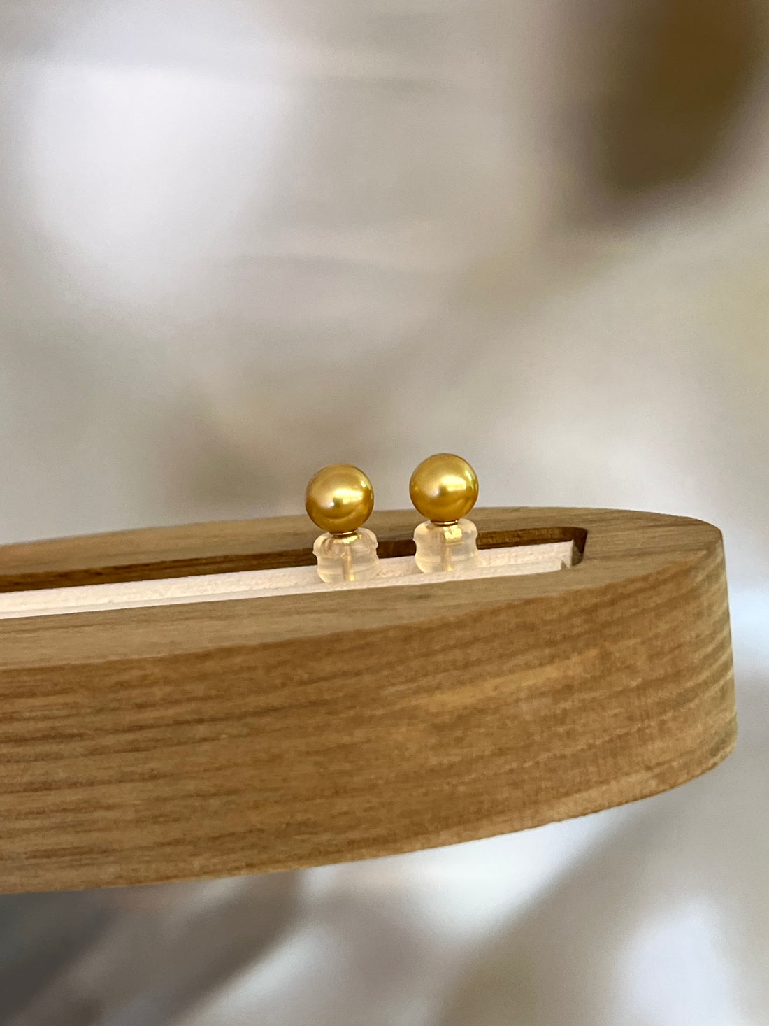 5mm Golden South Sea Cultured Pearl Earrings  in 18K Yellow Gold