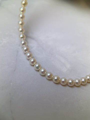 3.5-4mm Japanese Akoya Light Golden Pearl Necklace - AAA Quality