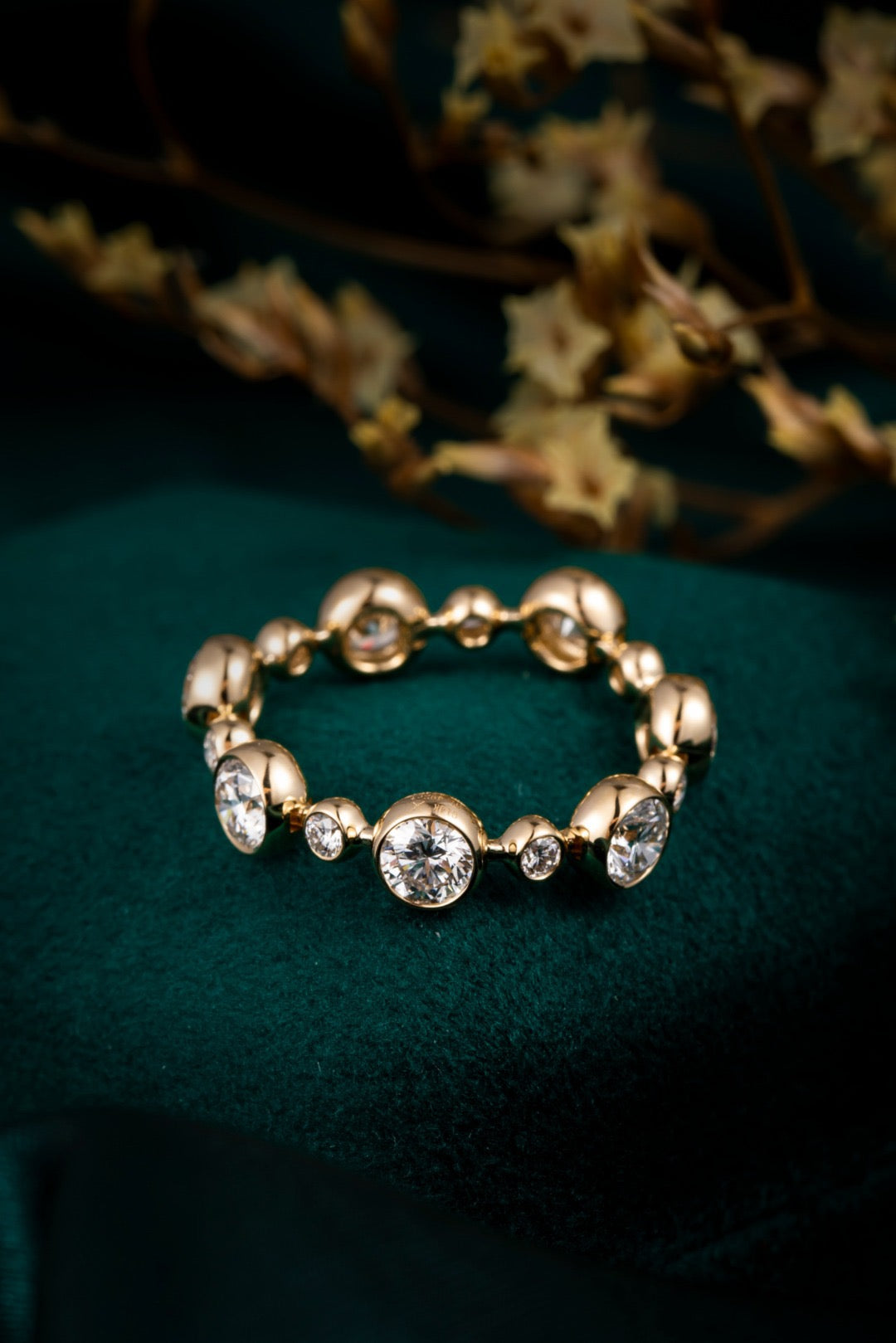 Graduated Bezel Lab-Grown Diamond Eternity Ring