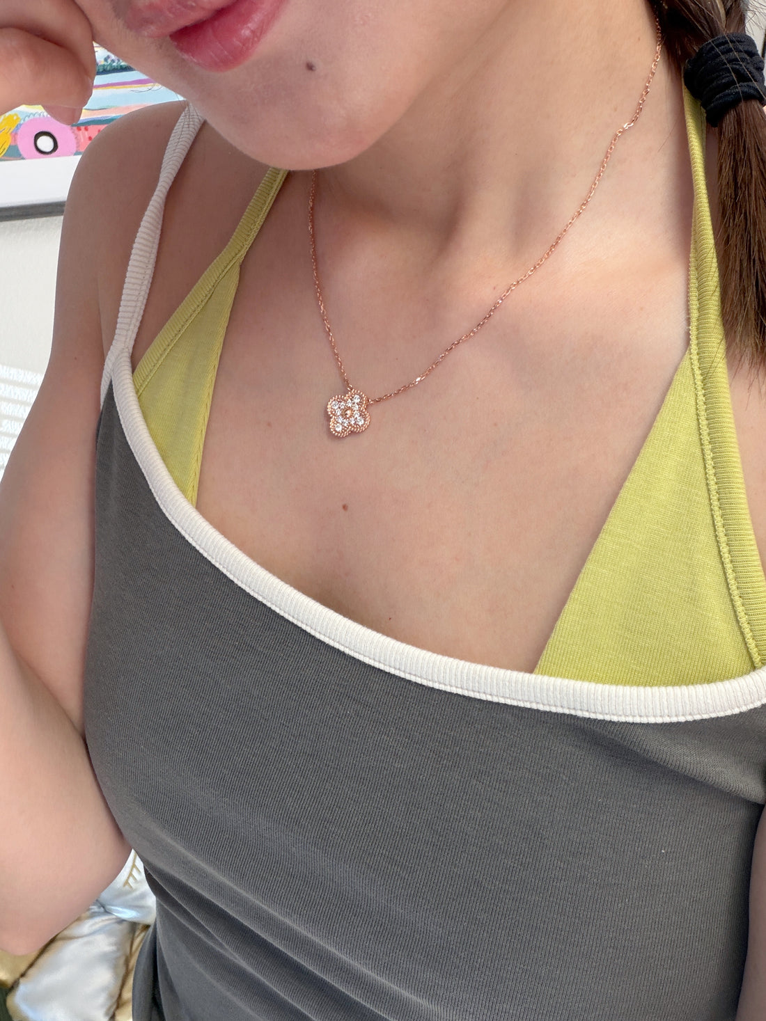 K8 Rose Gold Clover Pendant Necklace
