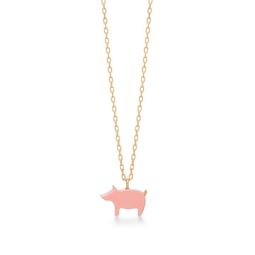 AHKAH Thiran Pink Pig Necklace