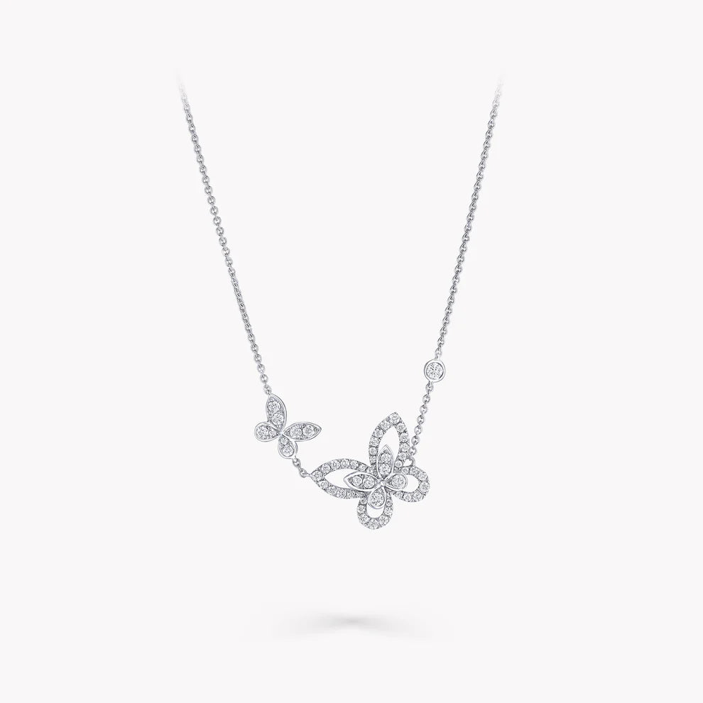 0.55ct Lab-Diamond Butterfly Station Necklace 18K