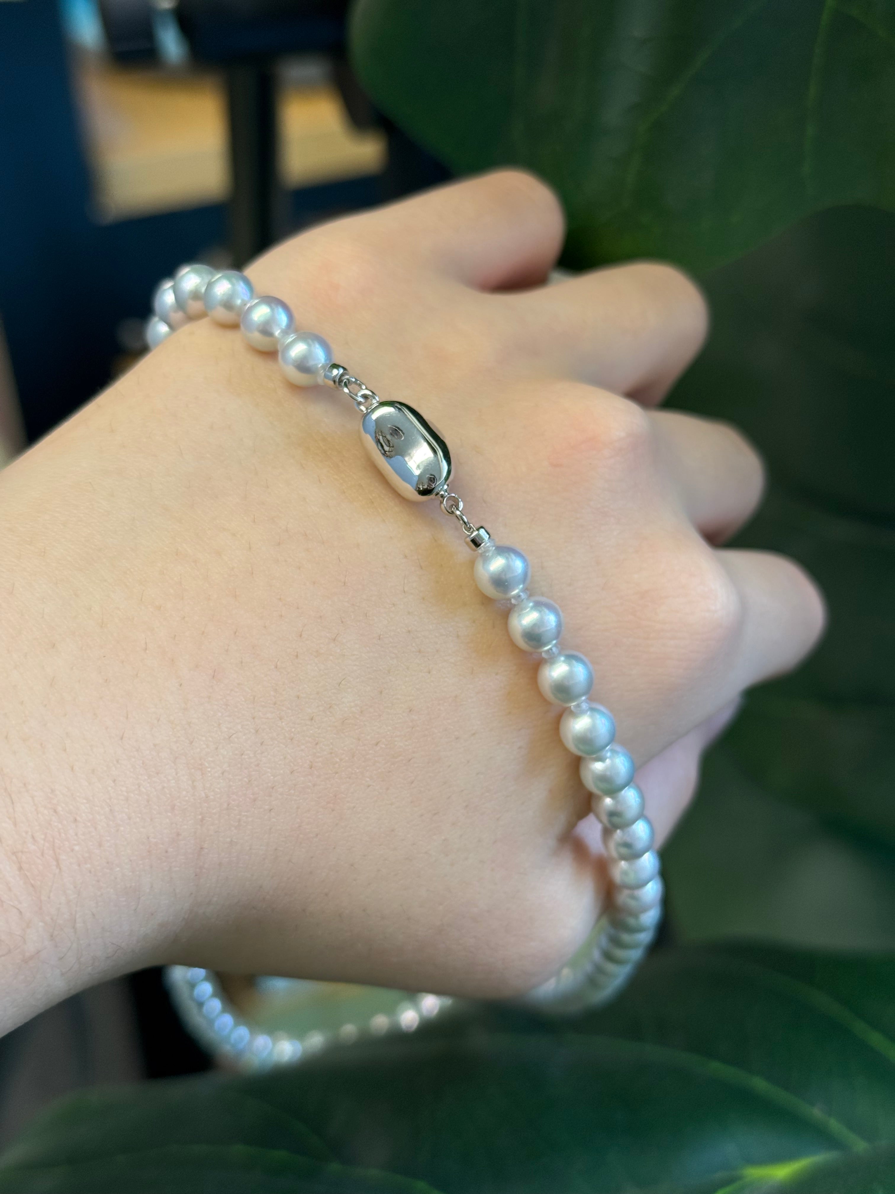 6-6.5mm Blue Rose Akoya Cultured Pearl Strand Necklace