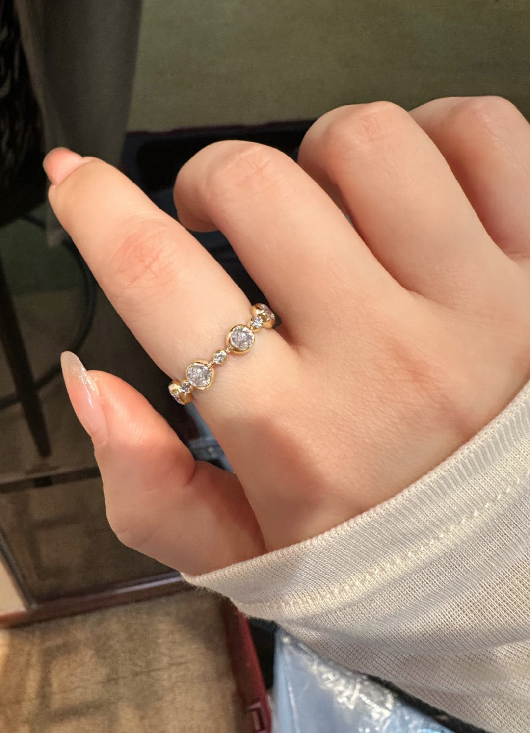 Graduated Bezel Lab-Grown Diamond Eternity Ring