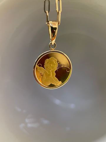⭐️24K Cherub Angel Gold Coin Pendant