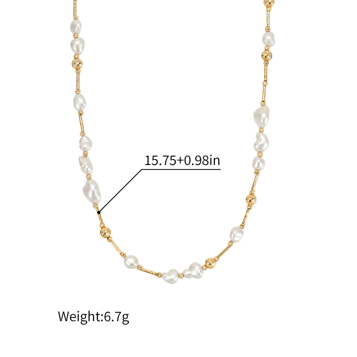South Sea Keshi Pearl Station Necklace