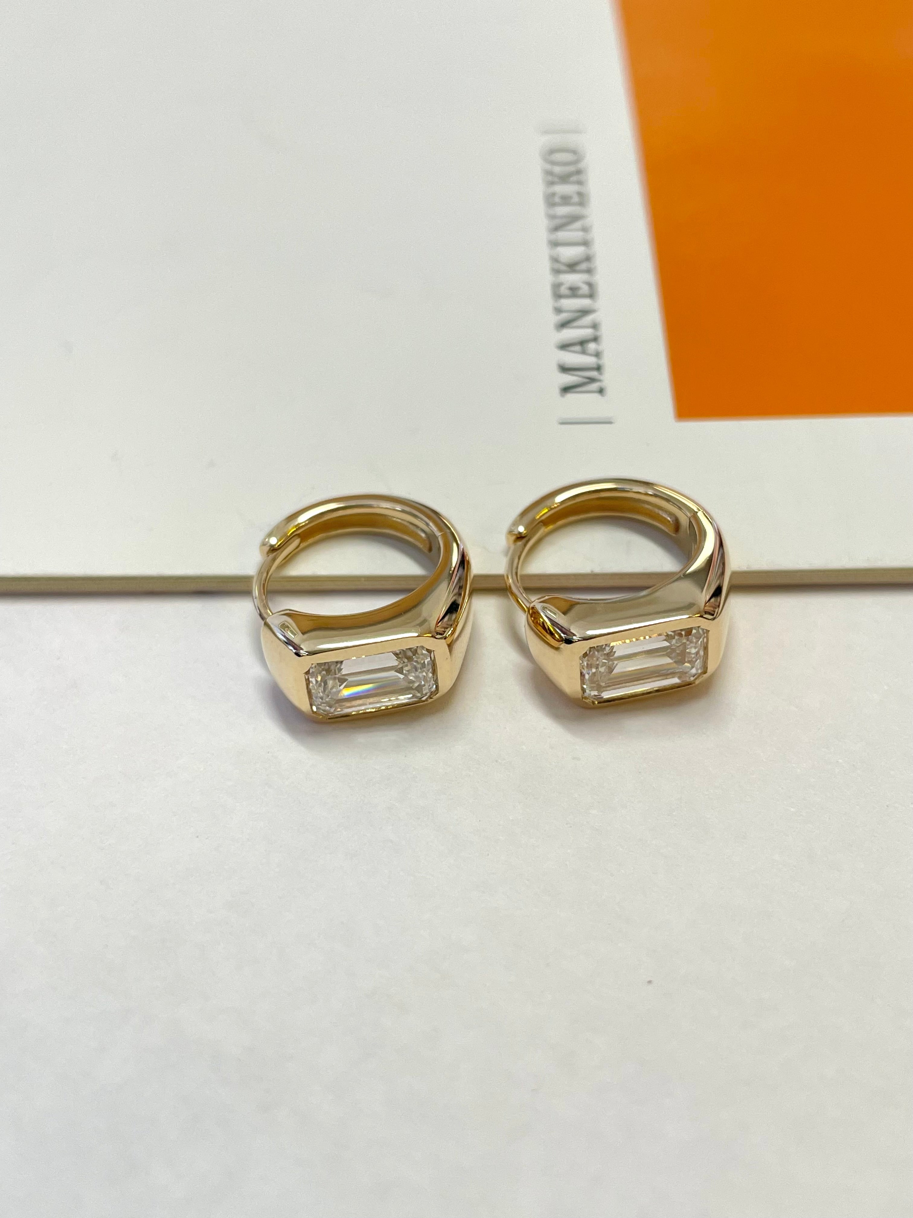 Emerald Cut Diamond Hoop Earrings 2CT