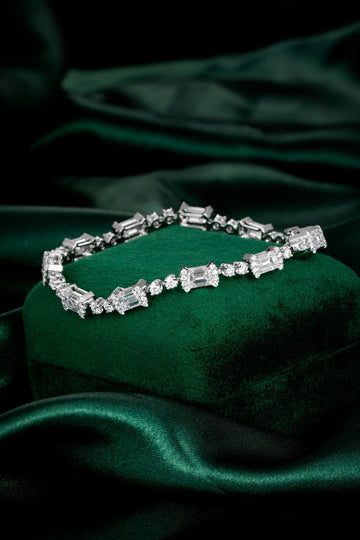 Mixed Cut Diamond Tennis Bracelet 7.34CT