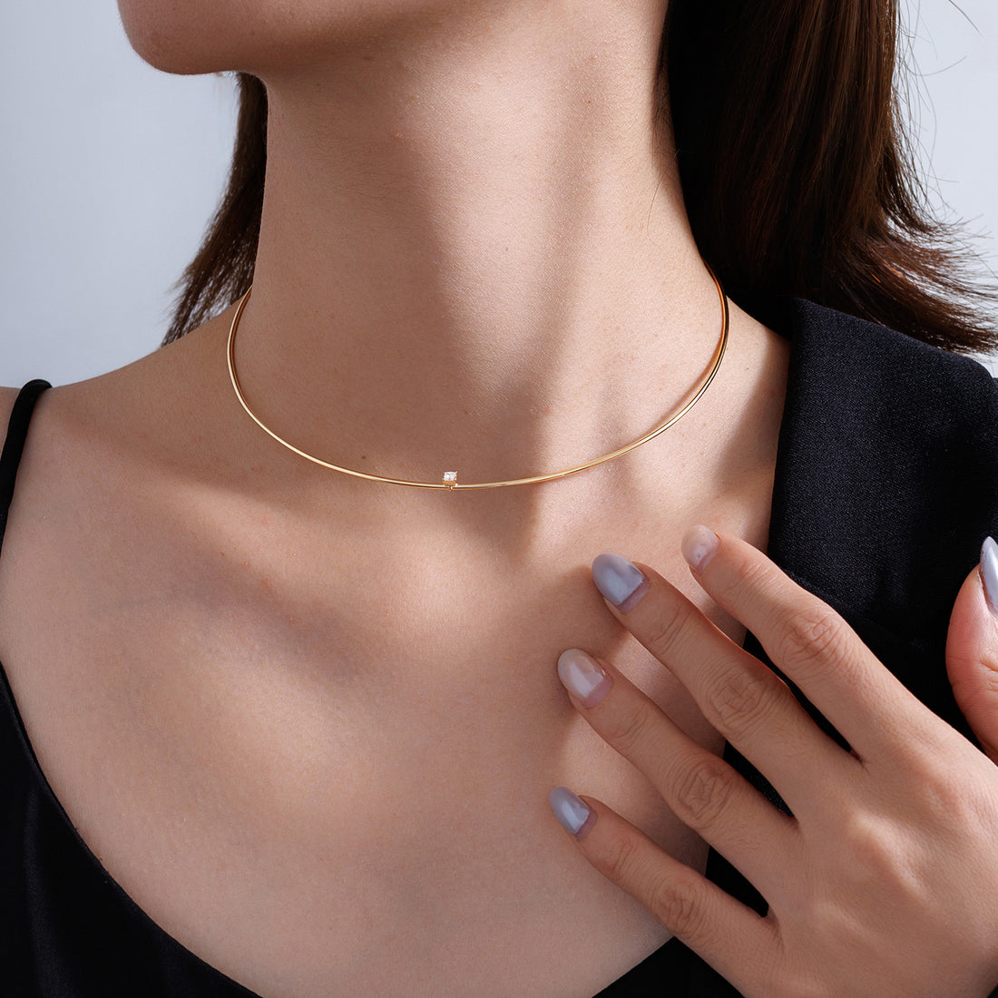 Single Diamond Bangle Choker