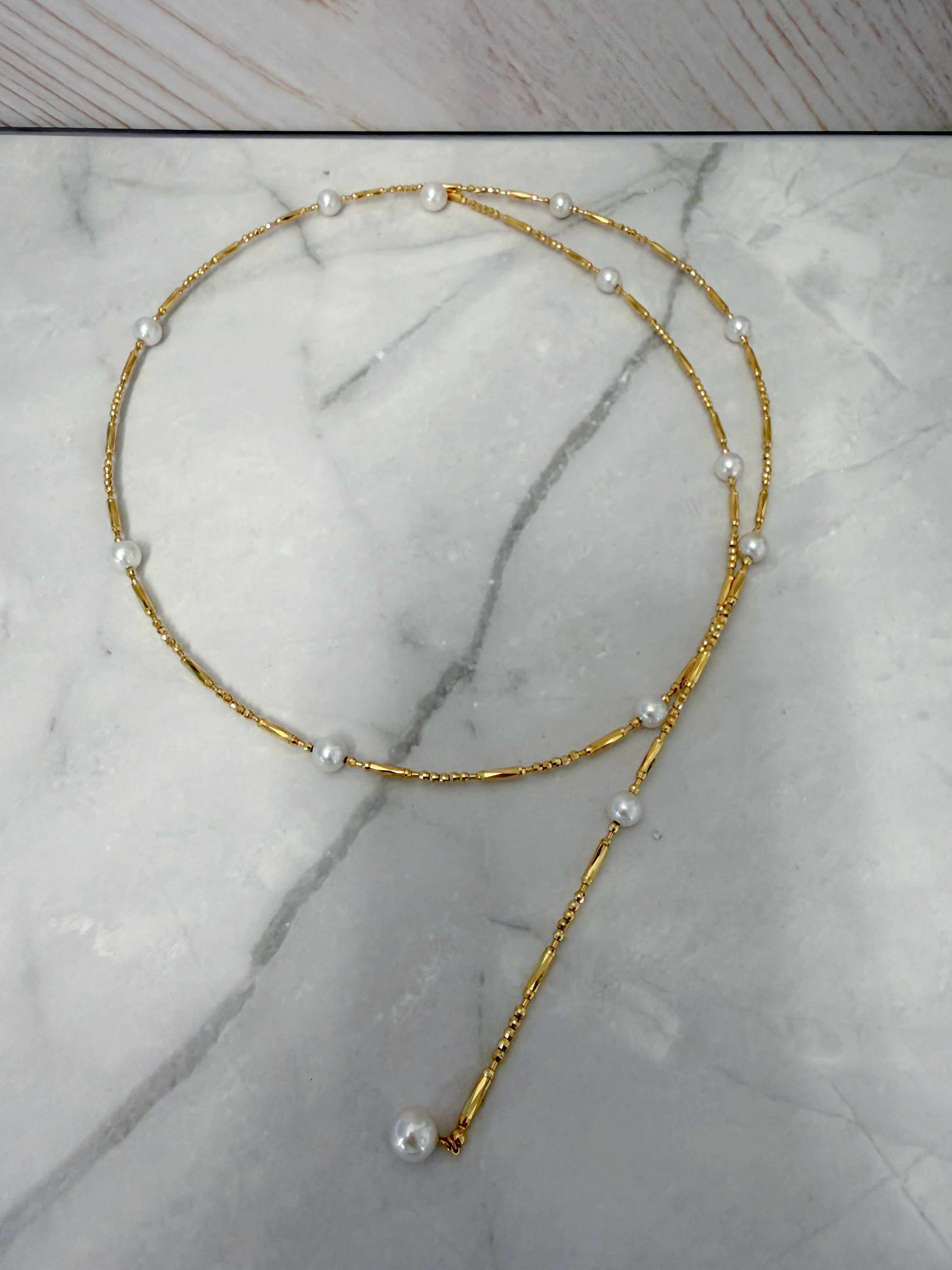 K18 Gold Akoya Pearl Magnetic Convertible Necklace & Bracelet