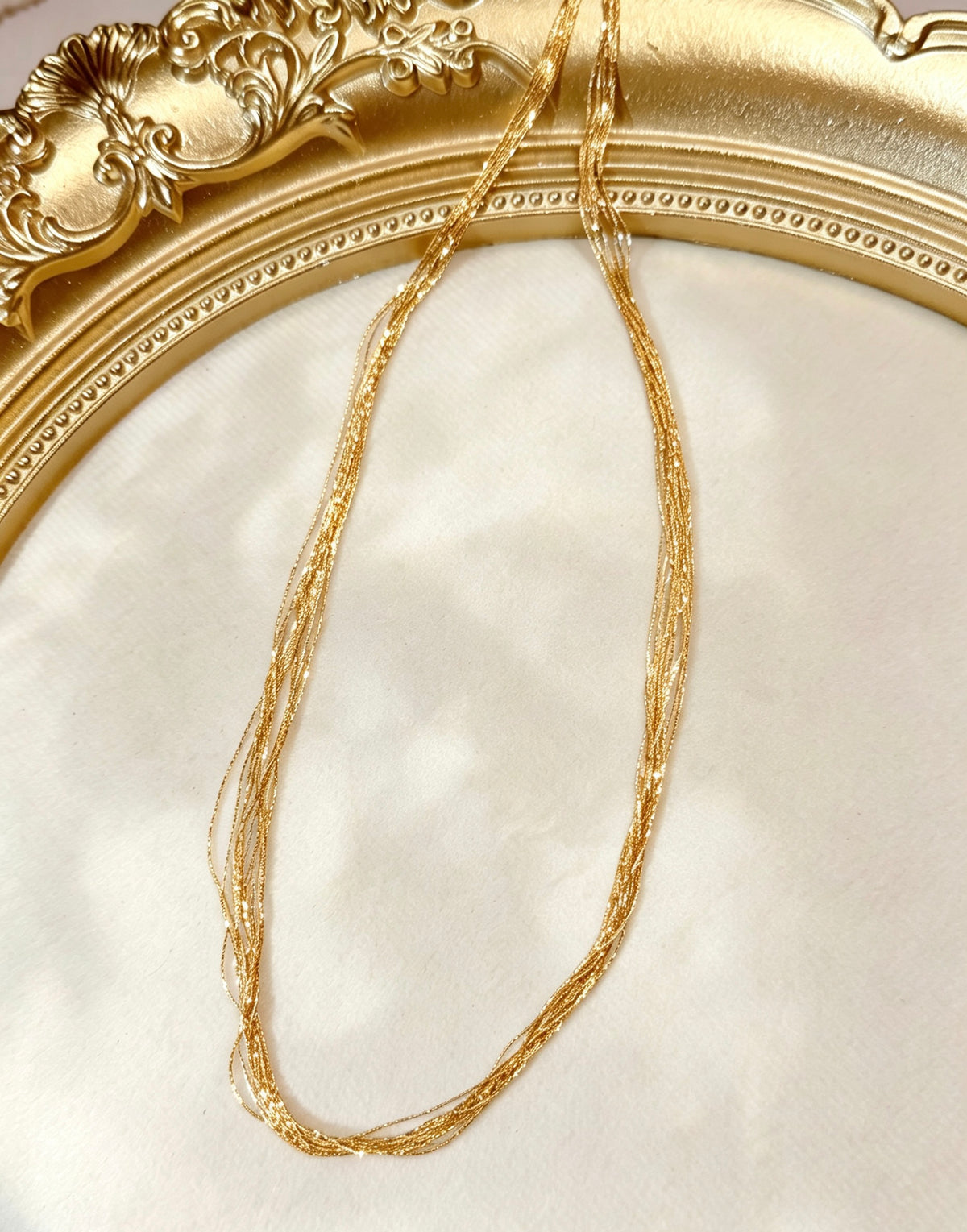 0.4mm Italian K18 Multi-Strand Chain Necklace | 16.5"