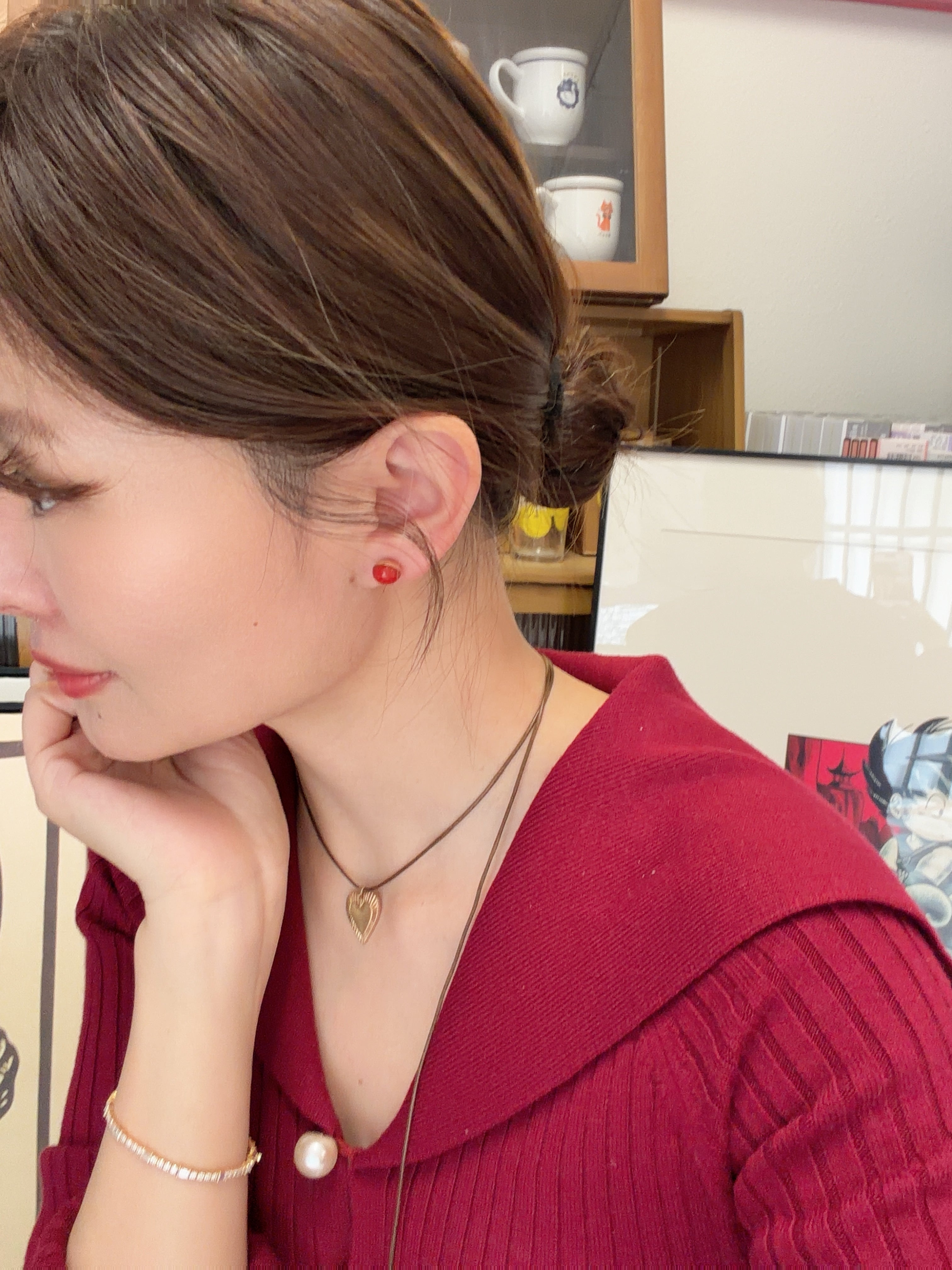 Coral Stud Earrings In 18K Yellow Gold