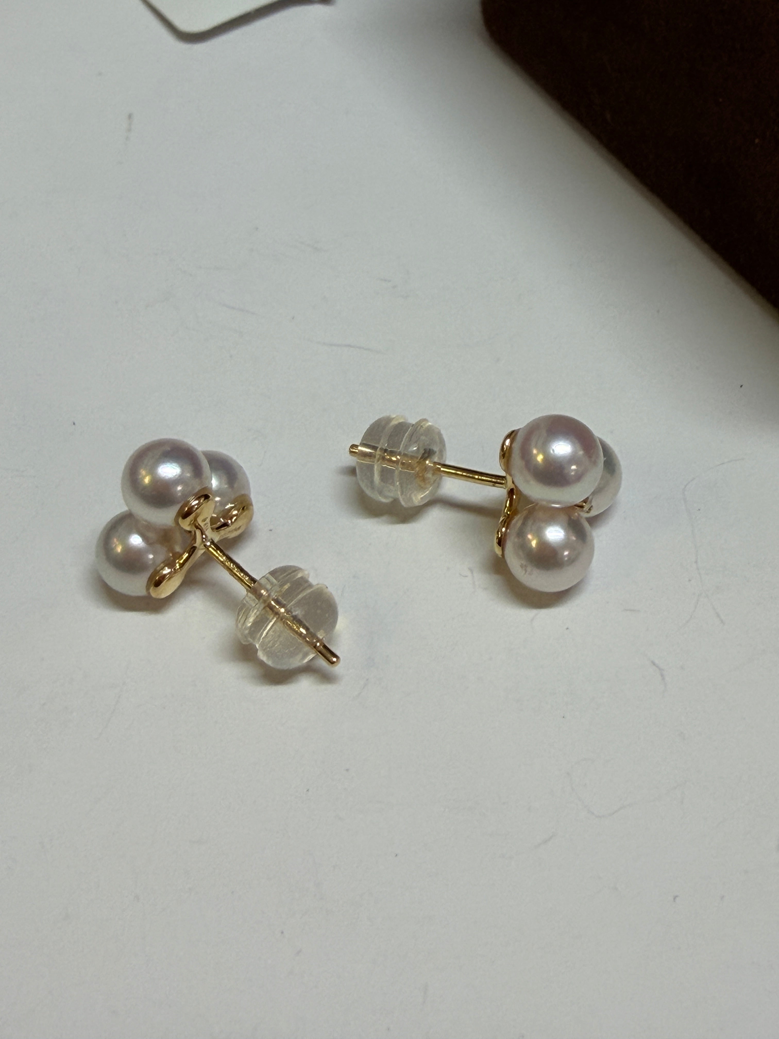 5-5.5mm Akoya Pearl Three-leaf clover Earrings