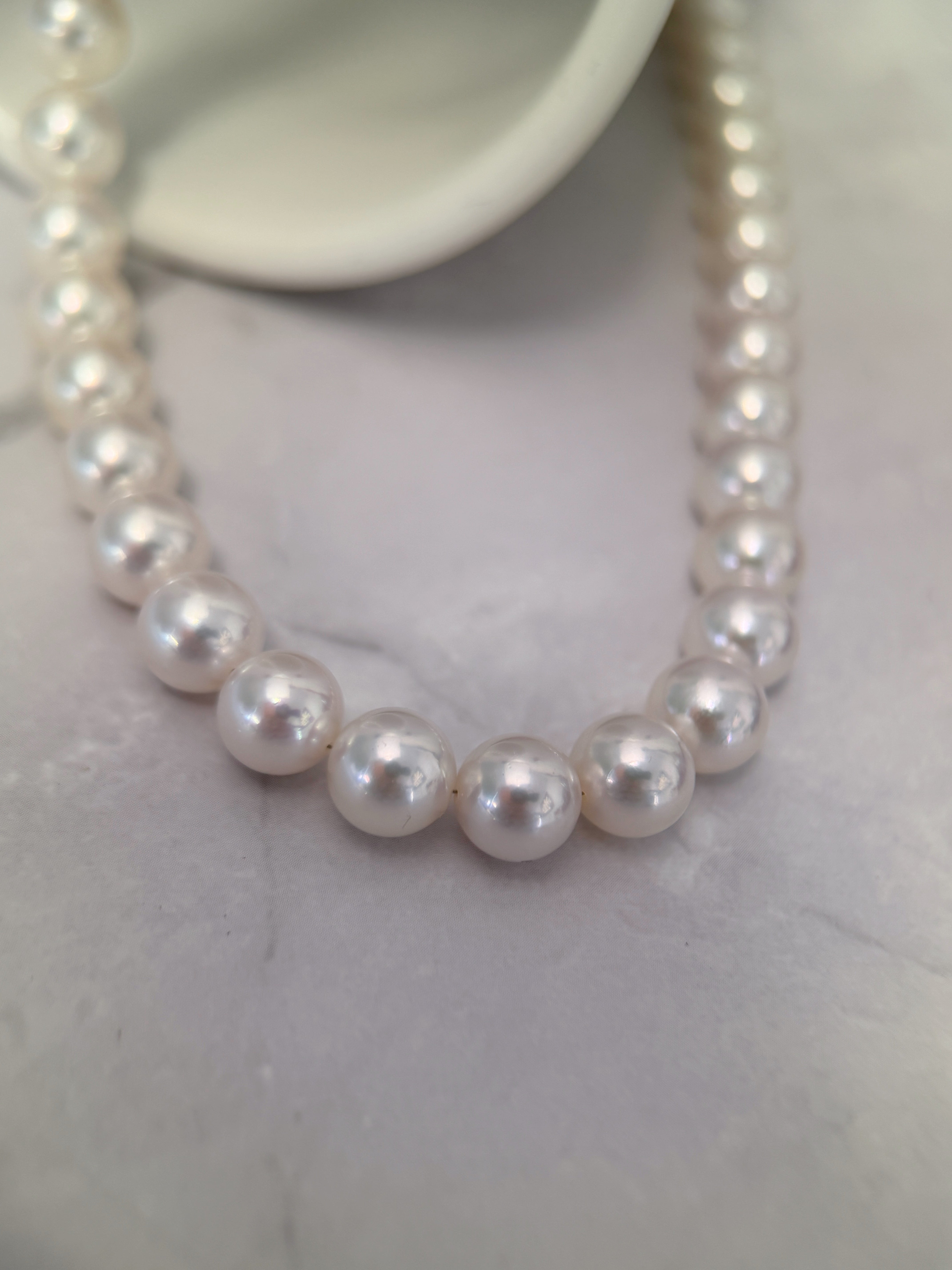 Certified 8-8.5mm Japanese Akoya White Pearl Necklace - AAA Quality