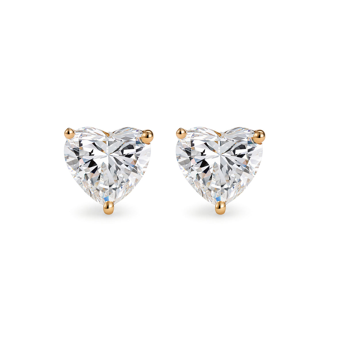 ⭐️0.64CT Lab Diamond Heart Stud Earrings in 14K Gold