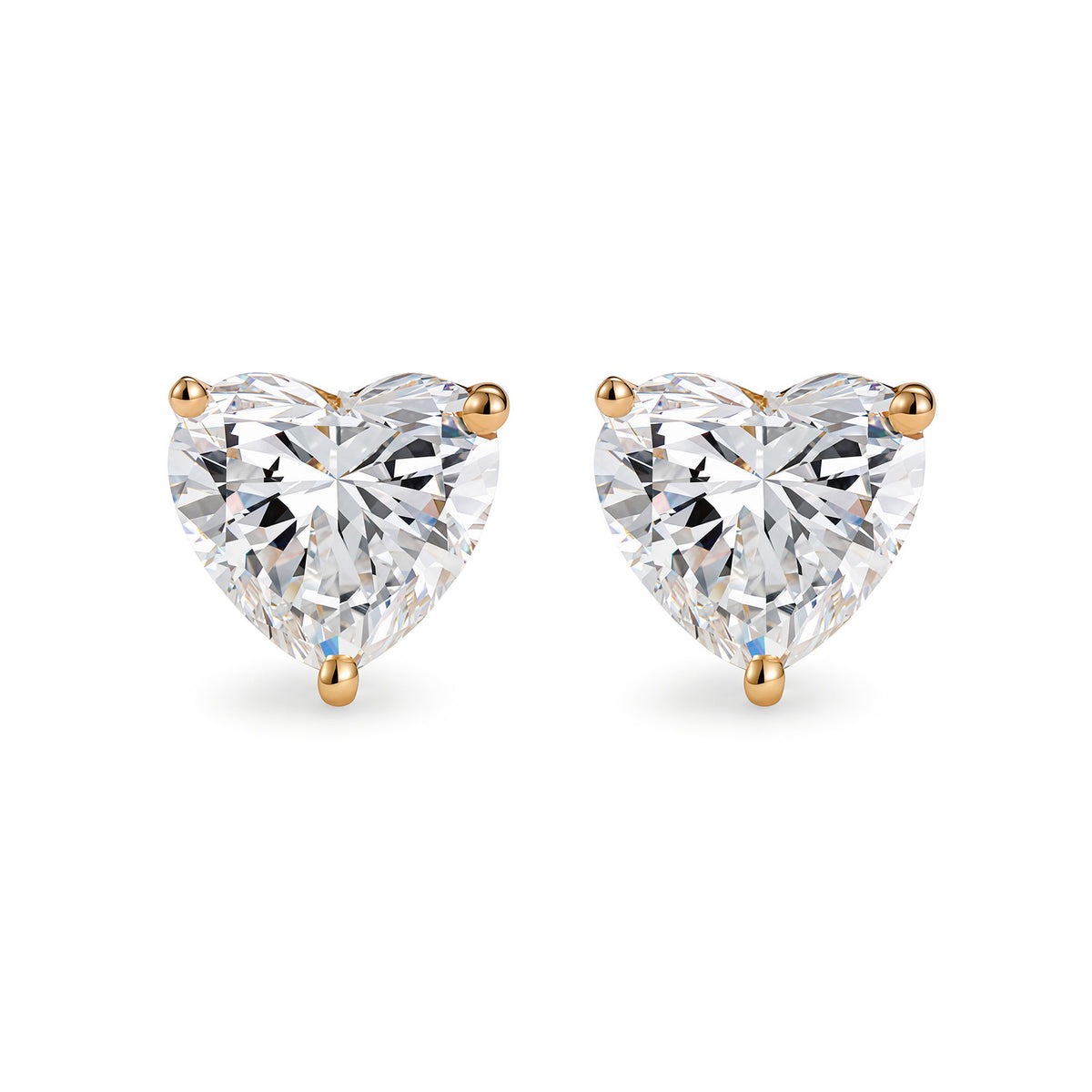 ⭐️1CT Lab Diamond Heart Stud Earrings in 14K Gold