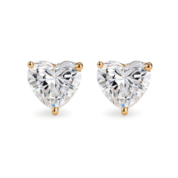 ⭐️1CT Lab Diamond Heart Stud Earrings in 14K Gold